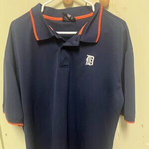 Detroit Tigers Polo Shiet size XL navy blue and orange